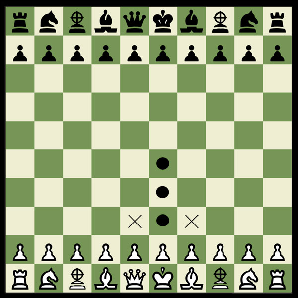 Chess board - diagram showing setting up layout