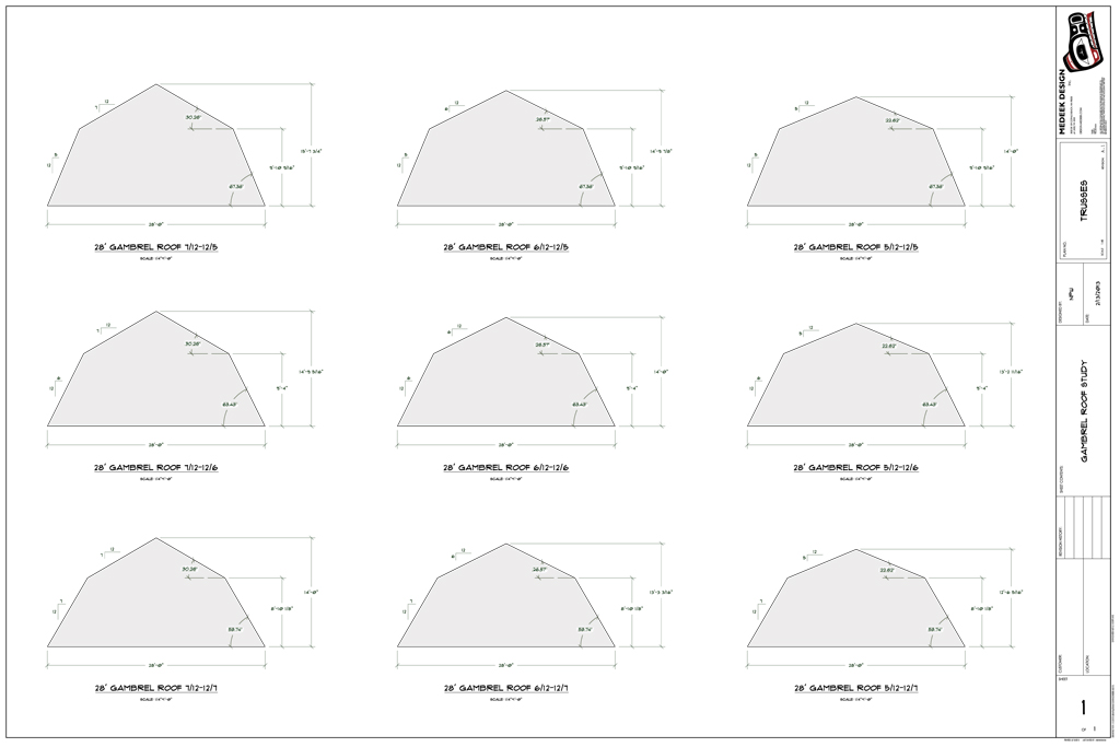 Gambrel Roof Study Matrix, Click Here for Larger PDF File of this ...