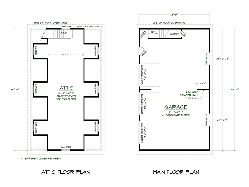 Medeek Design - Plan No.: GARAGE4828-A6D-3B